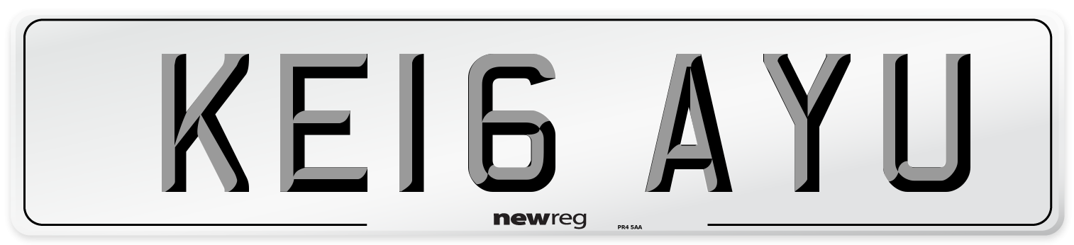 KE16 AYU Number Plate from New Reg